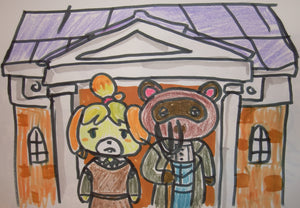 American Gothic Animal Crossing Painting Parody + 1 More Drawing