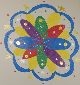 Mandala Acrylic Drawing Floral Peace