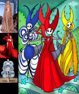Hollow Knight Mantis Lords in Haute Dresses