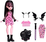 Monster High Doll & Accessories, Draculaura Gore-ganizer Beauty Kit with Bat Clips, Comb & Mirror, Customizable with Stamp Pen & Stickers