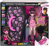 Monster High Doll & Accessories, Draculaura Gore-ganizer Beauty Kit with Bat Clips, Comb & Mirror, Customizable with Stamp Pen & Stickers