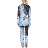 Metalic Blue Wave Women's Long Pajama Set(ModelSets 02)
