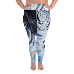 Metal Blue Wave  All-Over Print Plus Size Leggings