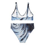 Metal Blue Wave Recycled high-waisted bikini