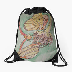 #Drawstring Bag -Julian #Heliconian Butterflies #watercolor painting #cute