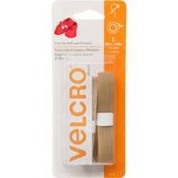 Bulk Buy: Velcro Soft & Flexible Sew On Tape 5/8"X30" Beige 90322 (6-Pack)