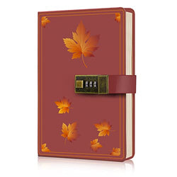 Journal with Lock for Girls and Women, Waterproof PU Leather Diary with Lock, A5 Refillable Notebook with Combination Lock 192 Pages, Secret Password Journal for Teen, Vintage Notebook