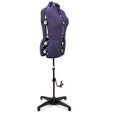 Purple 13 Dials Female Fabric Adjustable Mannequin Dress Form for Sewing, Mannequin Body Torso with Stand, Up to 70" Shoulder Height. (Large)