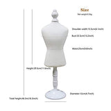 DE-LIANG Mini Dog Dress Form(Not Adult Full Size) White Mannequin for Doll Pet Clothes Miniature Sewing Dress Display Rack with Wooden Round Base Fully Pinnable