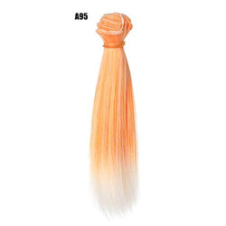 combnine DIY Doll Wig 15CM Multi Color Straight Hair Extensions Doll Hair Cover DIY Hairline for Kurhn Night Lolita Wig Material for BJD Kello Barbie High Temperature Silk Weft