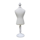 DE-LIANG Mini Dog Dress Form(Not Adult Full Size) White Mannequin for Doll Pet Clothes Miniature Sewing Dress Display Rack with Wooden Round Base Fully Pinnable