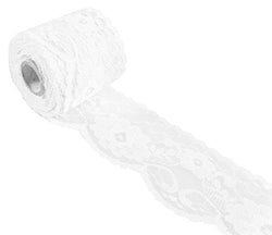 White Lace Ribbon for Crafts - HipGirl 20 Yards Floral Ribbon Lace Fabric Lace Trim By the Roll for