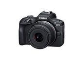 Canon EOS R100 RF-S18-45mm F4.5-6.3 is STM Lens Kit, Mirrorless Camera, RF Mount, 24.1 MP, Continuous Shooting, Eye Detection AF, Full HD Video, 4K, Lightweight, Wi-Fi, Bluetooth, Content Creation