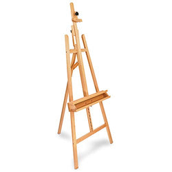 Artina Wooden Painting Easel Barcelona – Fold Up & Portable Lyre Style Paint Easel for Adults - A-Frame Easel Stand for Wedding Sign Floor Easel & Art Stand for Canvases up to 48”