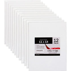 Academy Art Supply Value Pack of 12 11 x 14 Blank Canvas Panel Boards