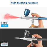 Cordless Airbrush Kit with Compressor,30PSI Portable Airbrush Gun Kit,Rechargeable Handheld Air Brushes for Painting,Makeup,Cake,Mode,Nail Art,Tattoo, Royal Blue