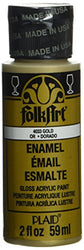 FolkArt Enamel Glitter and Metallic Paint in Assorted Colors (2 oz), 4033, Metallic Gold