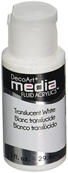 Deco Art Media Fluid Acrylic Paint, 1-Ounce, Translucent White