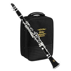 Eastar B Flat Clarinet Wind Band ECL-400 Commander Ebonite Silver Keys with Hard Case, 4C Special Practice Mouthpiece