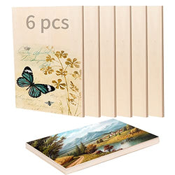 6 Pieces 1/4" x12" x12" Craft Wood Basswood Sheets Thin Wood Slices Craft Project Board Unfinished Plywood for Laser Cutting DIY Wooden Plate Model Wooden House Aircraft School Wood Engraving