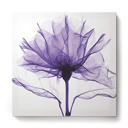 Sailground 20" W x 20" L Wall Art Canvas Paintings Purple Romantic X Ray Flower Wall Decor with Framed Canvas Prints Ready to Hang for Living Room Office Kitchen Artwork Decor