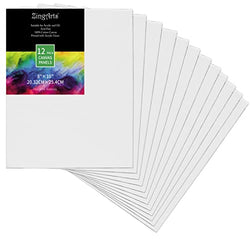 Zingarts Canvases for Painting 8x10 Inch 12-Pack,100% Cotton Primed Painting Canvas Panels, Canvas Boards is for Professionals,Students & Kids, for Acrylic Paint, Oil Paint, Watercolor, Gouache