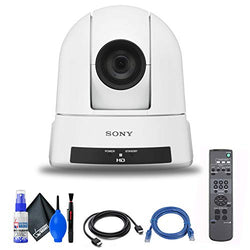 Sony SRG-300HW 1080p Desktop & Ceiling Mount Remote PTZ Camera with 30x Optical Zoom (White) (SRG-300H/W) + Ethernet Cable + Cleaning Set + HDMI Cable - Bundle