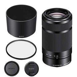 Sony E 55-210mm f/4.5-6.3 OSS Lens (Black) Kit with Sony Lens Hood, Lens Caps, UV Filter (Retail Box)