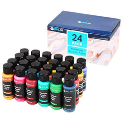 Acrylic Paint Set Non Toxic 24 Vibrant Colors Acrylic Paint No Fading Rich Pigment for Kids Adults Artists Canvas Crafts Wood Painting
