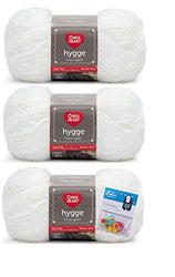 Red Heart Yarn Hygge Yarn - Snow - 3 Pack Bundle with Bella's Crafts Stitch Markers