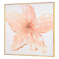 Coral Blossom, Hand Painted Framed Oversized Canvas 50" x 50" Pink Flower Artwork for Living Room, Bedroom, Dining Room, Hallway, Office