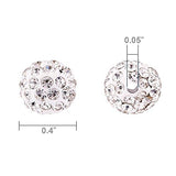 150pcs Disco Ball Beads,Pave Beads 10mm Shamballa Beads Clay Beads for Jewelry Making (White)