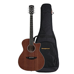 Orangewood Rey Grand Auditorium Cutaway Acoustic Guitar with Mahogany Top, Ernie Ball Earthwood Strings, and Premium Padded Gig Bag Included