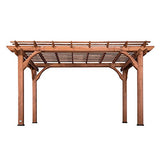 Backyard Discovery 14 ft. x 10 ft. All Cedar Wooden Traditional Pergola with Multi-Level Trellis Roof and 5-1/2 Inch Cedar Posts