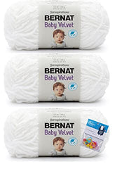 Bernat Baby Yarn 3.5 Oz, Snowy White - 3 Pack Bundle with Bella Crafts Stitch Markers