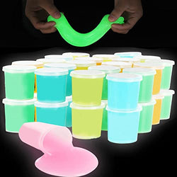 36 Pack Glow in The Dark Slime,Multi Colors Putty Slime Bulk - Green, Blue, Pink, Yellow, Purple and Orange Color Gift for 6 7 8 Year Old Girl and Boys, Slime Kit for Girls Ages 8-12