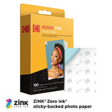 Zink Kodak Step Wireless Mobile Photo Mini Printer (Black) Compatible w/iOS & Android, NFC & Bluetooth Devices & 2"x3" Premium Photo Paper (100 Sheets)