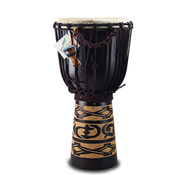 WYKDL Drum Bongo Congo African Drum -MED Size- 12" High x 5" Drum Head JIVE Brand- Professional Sound