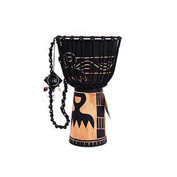 WYKDL Drum Bongo Congo African Wood Drum - MED Size- 12" High - Professional Sound - NOT Made in China 10-inch Hand-Carved Djembe Drum