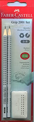 Faber-Castell 2 Grip 2001 B Pencil/Grip 2001 Edge Eraser