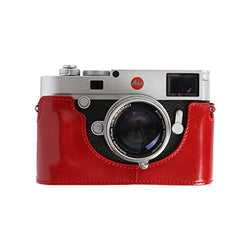 Cam -in Leica M10 Real Leather Aviation Aluminum Camera Half Case Protector (Red)