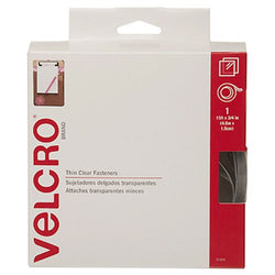 VELCRO Brand - Thin Clear Fasteners | Perfect for Home or Office | 15ft x 3/4in Tape
