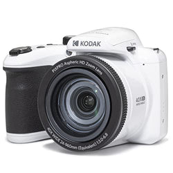 KODAK PIXPRO AZ405-WH 20MP Digital Camera 40X Optical Zoom 24mm Wide Angle Lens Optical Image Stabilization 1080P Full HD Video 3" LCD Vlogging Camera (White)