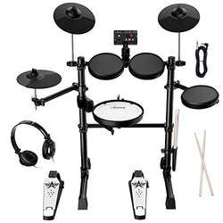 Asmuse Electronic Drum Set Kit for Adults Beginners with 8 inch Mesh Snare Electric Drum Set with Rim Shot and Cymbal Choke Function,USB MIDI Supported,2 Pairs of Drum Sticks &Headphone Set Included