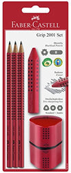 Faber Castell 580022"Grip 2001" Pencil-Set - Red
