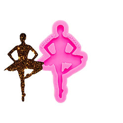 Shiny Glossy Dancing-Girl Keychain Silicone Mold DIY Girl Epoxy Resin Keychains Mould for Resin Casting Craft DIY Jewelry Making Pendant Decoration Silicone Molds