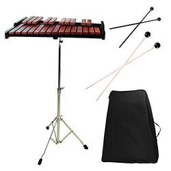 TNZMART 25 Note Xylophone Wooden Glockenspiel Xylophone with Mallet Professional Percussion Instrument (Xylophone with stand)