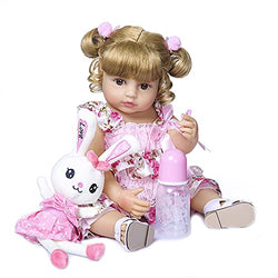 Wamdoll 22 inch 55CM Realistic Sweet Face Real Baby Size Reborn Toddler Newborn Girl Doll Crafted in Silicone Vinyl Full Body Children Birthday