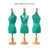 DE-LIANG Mini Female Dress Form Mannequin（Not Adult Full Size) Fully Pinnable Pattern Maker Dressmaker Dummy with Round Wooden Base Fitting Mannequin for Sewing