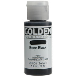Golden Fluid Acrylic Paint 1 Ounce-Bone Black
